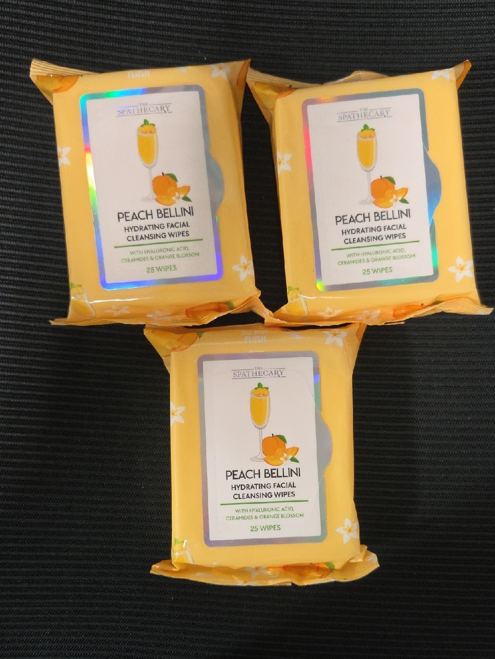Peach Bellini Hydrating Facial Cleansing Wipes - 3 Packs